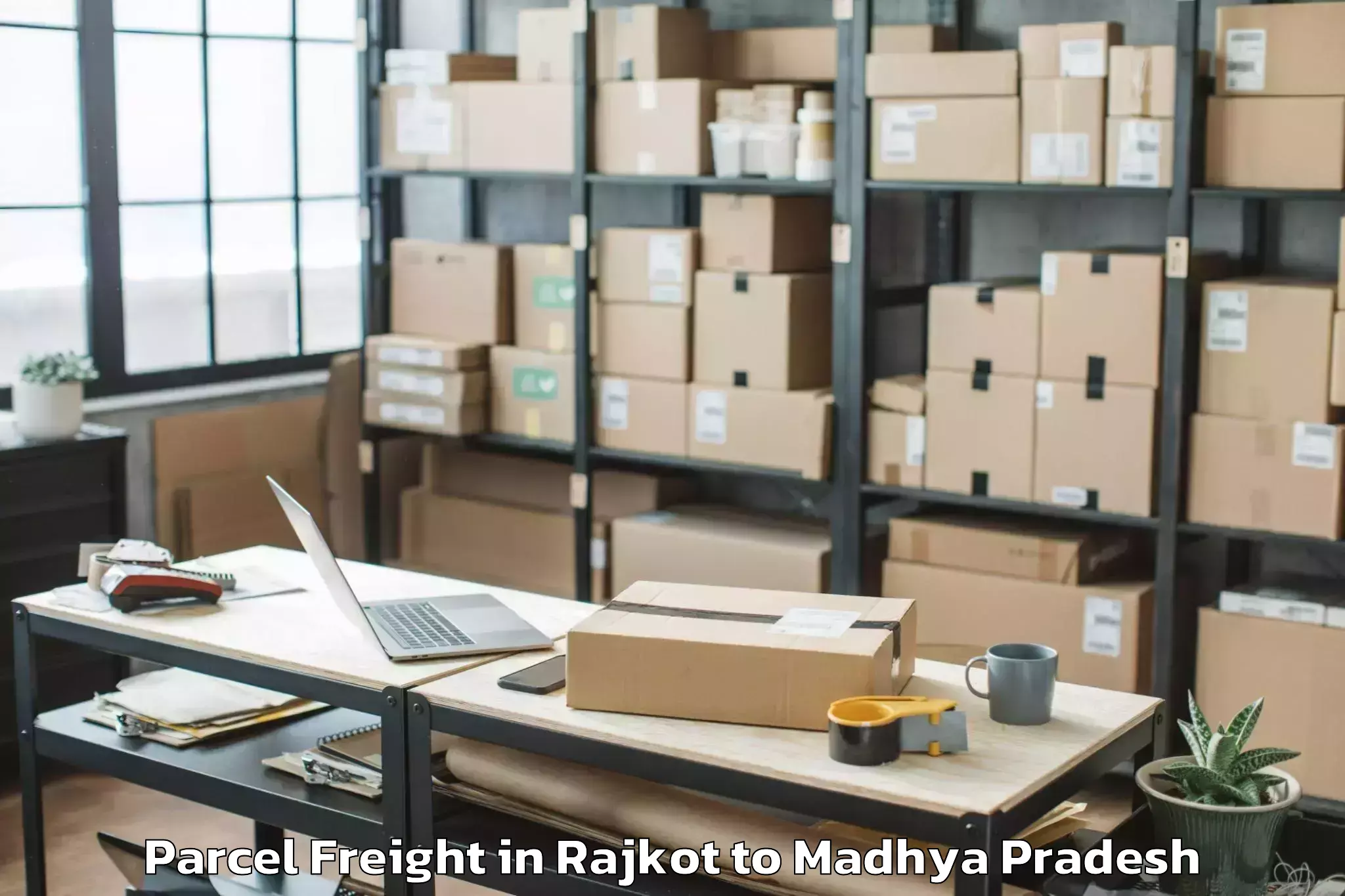 Book Rajkot to Shahgarh Parcel Freight